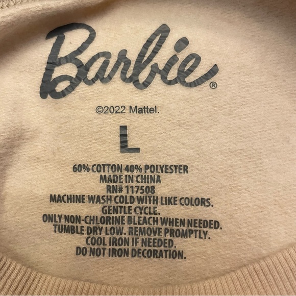 Target Black Barbie Cropped Sweatshirt.  Size L - Picture 5 of 5